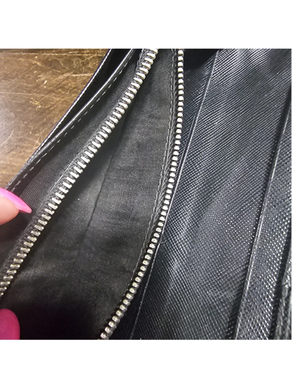 Prada Saffiano Leather Wallet, One Size, Black